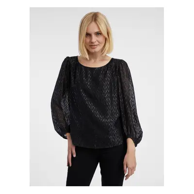 Orsay Black Ladies Patterned Blouse - Women