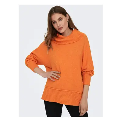 Orange women's oversize sweater ONLY Hazel - Women