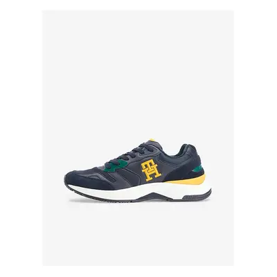 Tommy Hilfiger Yellow and Blue Mens Suede Details Sneakers Tommy Jeans - Men