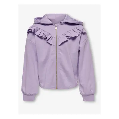 Light purple girly sweatshirt with zipper and hood ONLY Feel - Girls