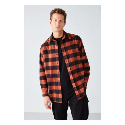 GRIMELANGE Cullen Men's Lumberjack Shirt Thick Textured Fleece Top And Soft Plaid Jacket Shir