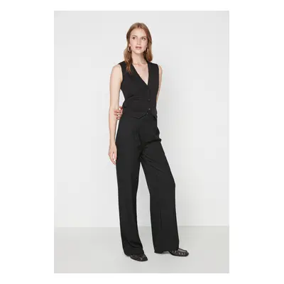 Trendyol Black Wide Leg/Wide Leg Woven Fabric Trousers