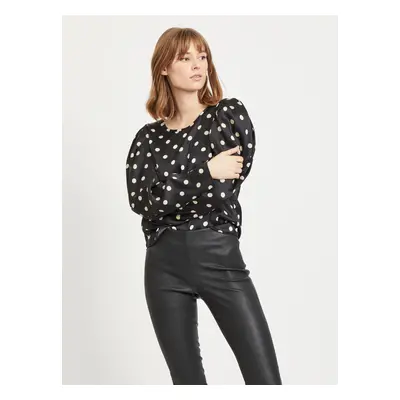 Black polka dot blouse . OBJECT-Victoria - Women