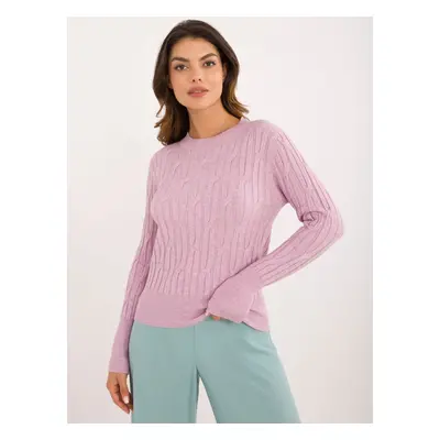 Light purple women's classic sweater with cuffs