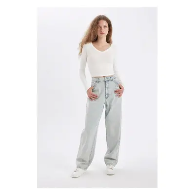 DEFACTO Baggy Fit High Waist Long Jeans