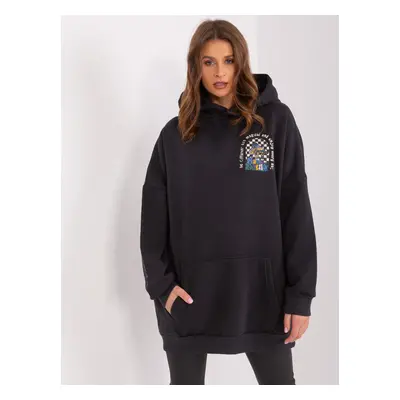 Graphite kangaroo sweatshirt with print on the back STITCH & SOUL