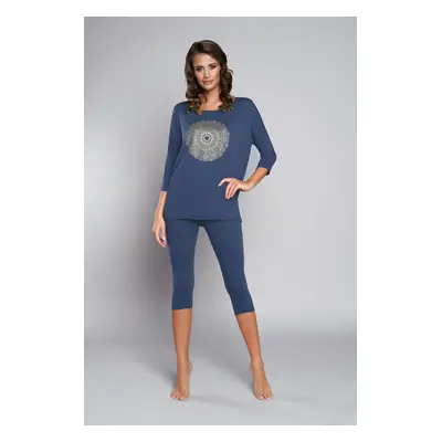 Pyjamas Mandala 3/4 sleeve, 3/4 legs - dark blue