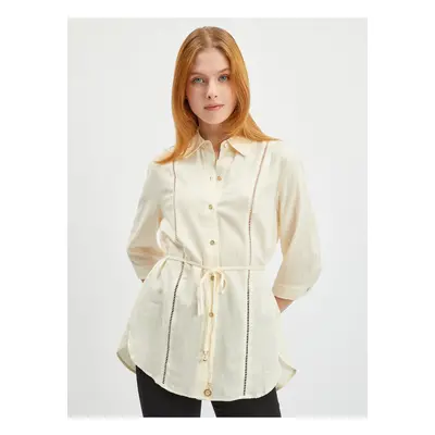 Orsay Creamy Ladies Linen Blouse - Women