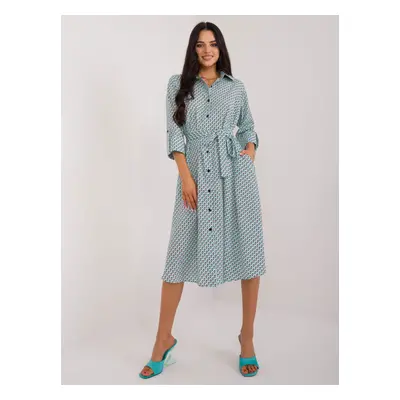 Mint shirt dress with 3/4 sleeves