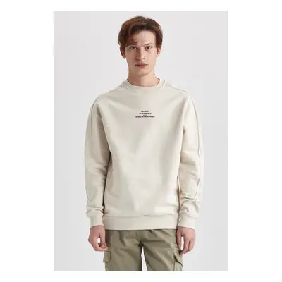 DEFACTO Boxy Fit Crew Neck Printed Sweatshirt