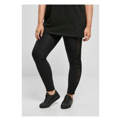 Women's Leggings Flock Lace Stripe - Black