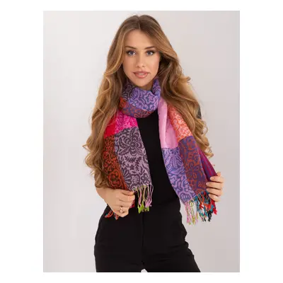 Women's colorful scarf with fringes