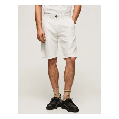 White Men's Shorts with Linen Pepe Jeans - Men