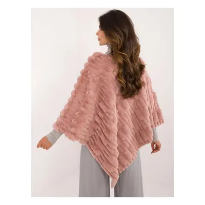 Women's dark pink fur poncho