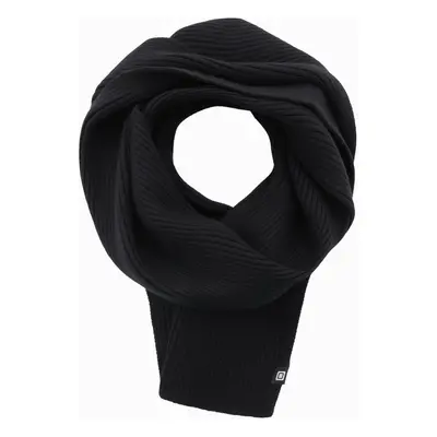 Ombre Men's monochromatic ribbed knit scarf - black