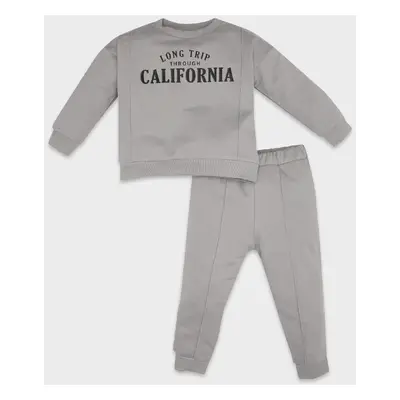 DEFACTO Baby Boy Summer Printed Seasonal Cotton Sweatshirt Tracksuit Bottom Top Set