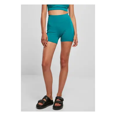 Women's Recycled High Waist Cycle Hot Pants - Watergreen