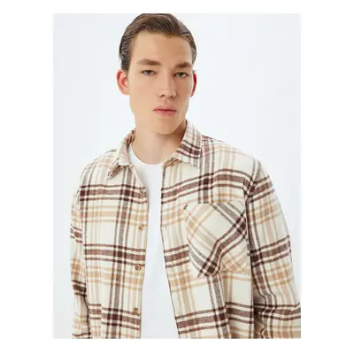 Koton Lumberjack Shirt Long Sleeve Buttoned Pocket Detail Cotton Blend