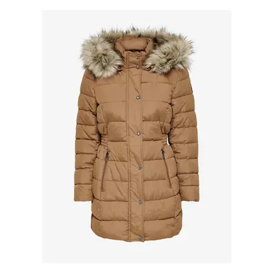 Women's Quilted Coat Brown ONLY New Luna - Women