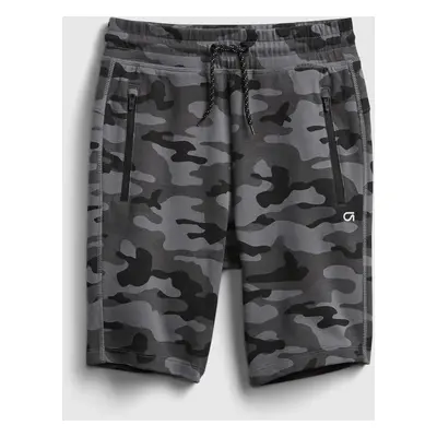 Dark grey boys' patterned tracksuit shorts GAP