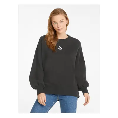 Black Womens Oversize Hoodie with Balloon Sleeves Puma - Women