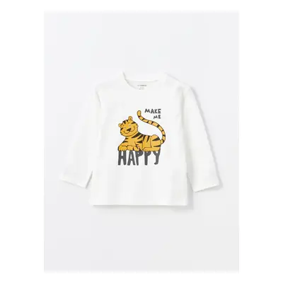 LC Waikiki Crew Neck Long Sleeve Printed Baby Boy T-Shirt