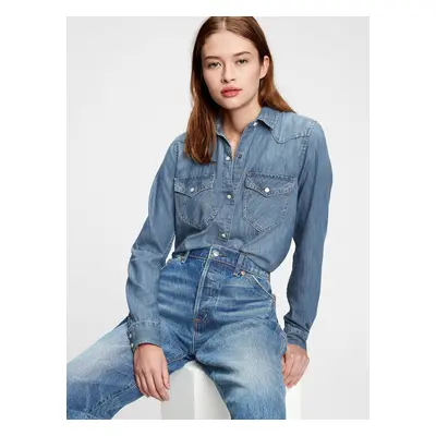 GAP Blue women's denim western shirt