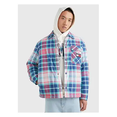 Blue Mens Plaid Outerwear Tommy Jeans - Men