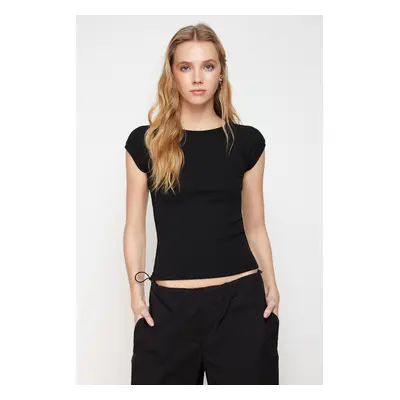 Trendyol Black Moon Sleeve Fitted Stretch Knitted Blouse