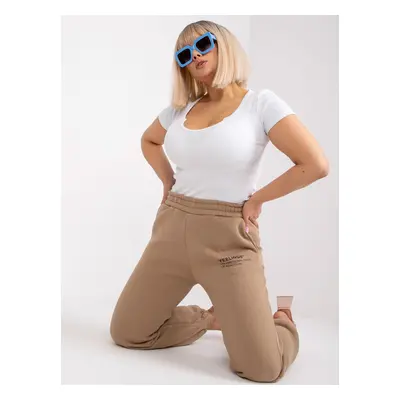 Dark beige plus size cotton sweatpants Banni