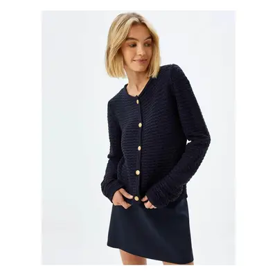 Koton Women's Cardigan Navy Blue 5wak90391ht