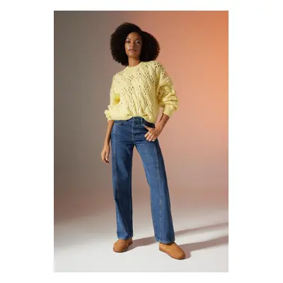 DEFACTO 90's Wide Leg High Waist Wide Leg Long Jean Pants