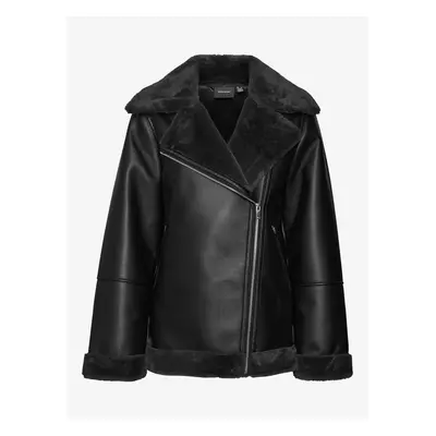 Black women's faux leather jacket VERO MODA Emmy - Women