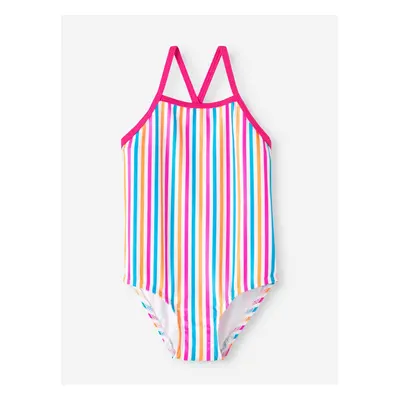 White Girly Striped Swimwear name it Ziza - Girls