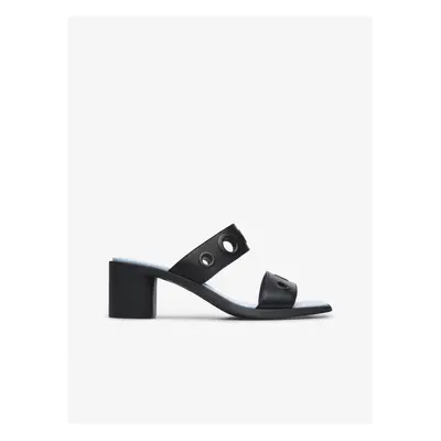 Black Women's Leather Heeled Sandals Camper Meda - Women's