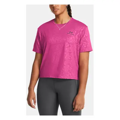 Under Armour Vanish Energy Emboss Crop T-Shirt SS-PNK - Women