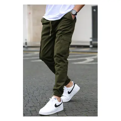 Madmext Men's Cargo Pocket Khaki Trousers