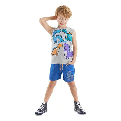 Denokids Colorful Dinos Boy's T-shirt Shorts Set