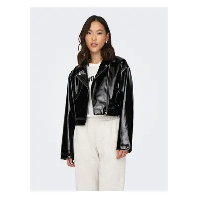 Black women's faux leather jacket ONLY Simone - Women