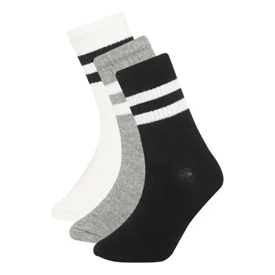 DEFACTO Boy's 3-Piece Cotton Circle Patterned Long Socks