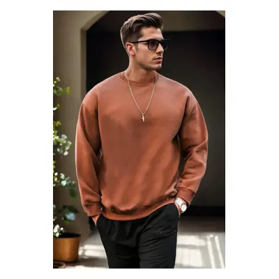 70650 Dewberry Oversize Men Sweatshirt-COFFEE