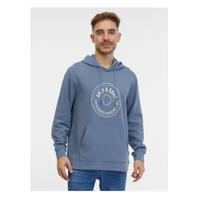 Men's Blue Hoodie ONLY & SONS Lamer - Men