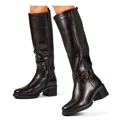 primohurt Black boots with a low heel, insulated winter boots