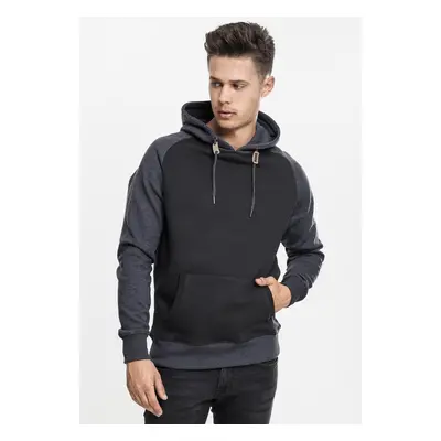 Raglan contrasting hoodie blk/cha