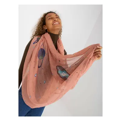 Light pink women's scarf with print