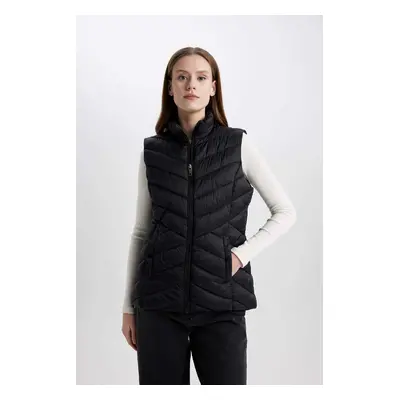 DEFACTO Water Repellent Puffer Vest Stand Collar Quilted Zippered Pocket Seasonal