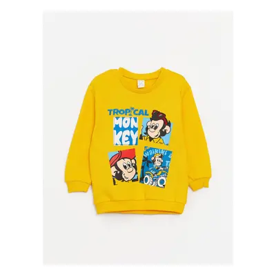 LC Waikiki Crew Neck Long Sleeve Nostalgic Monkey Printed Baby Boy Sweatshirt