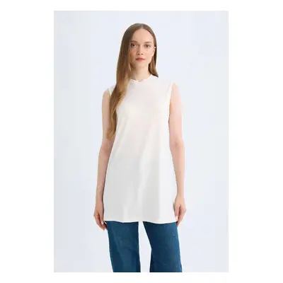 DEFACTO Regular Fit Crew Neck Sleeveless Basic Plain Tunic