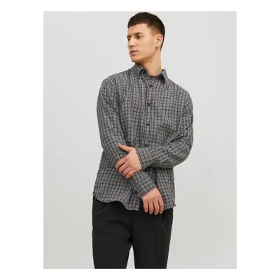 Black Mens Plaid Shirt Jack & Jones Gracia - Men