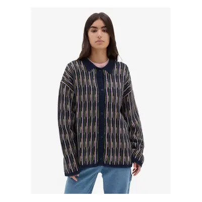 Navy blue women's patterned cardigan VANS ALTA CHUNKY KNIT CARD - Women's